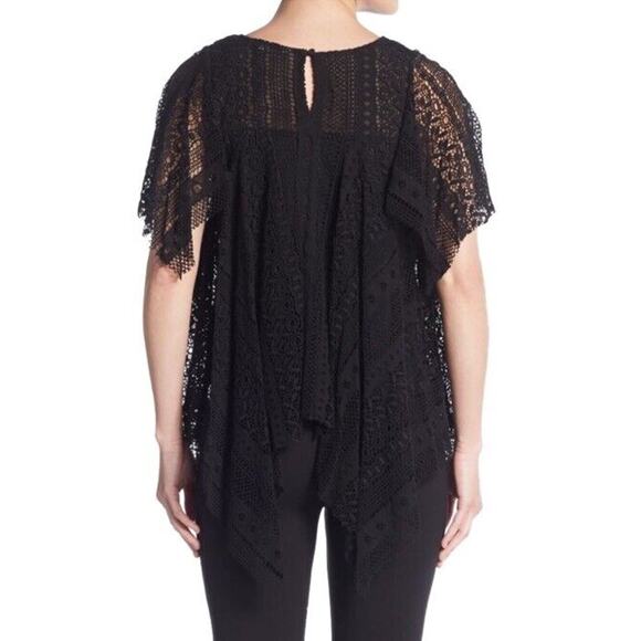 REBECCA MINKOFF Women's Black Lace Hanky Top Sz XS - Picture 3 of 10